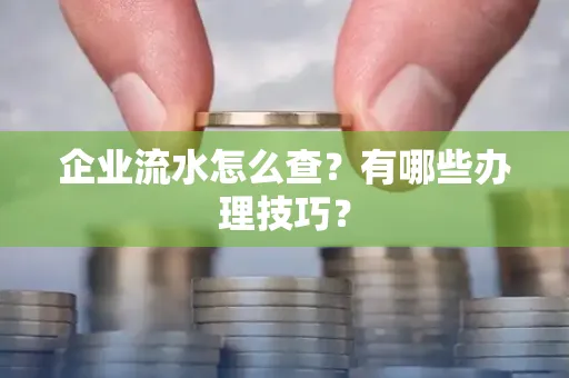 企业流水怎么查？有哪些办理技巧？