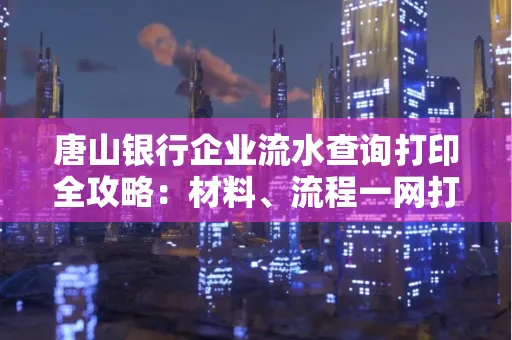 唐山银行企业流水查询打印全攻略：材料、流程一网打尽！